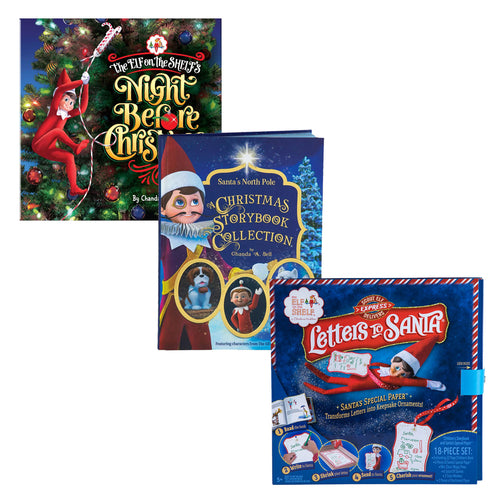 The Elf on the Shelf Christmas Time Bundle of 3: The Night Before Christmas Storybook, Scout Elf Letters to Santa Kit, and Christmas Storybook Collection