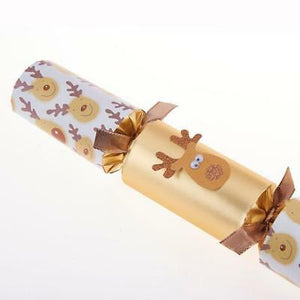 Robin Reed English Holiday Christmas Crackers, Set of 6 (13") - Gold Racing Reindeer