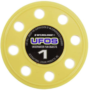 Swimline Set of 6 Purple and Yellow UFO Disc Dive Swimming Pool Game Toys 3.75"