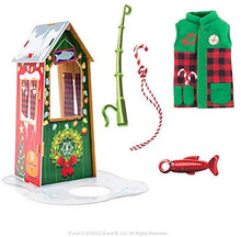 Load image into Gallery viewer, The Elf on the Shelf Claus Couture Winter Wonderland Set: Frosted Fishing Hut and Jolly Gingerbread Activity Set, with Exclusive Joy Travel Bag
