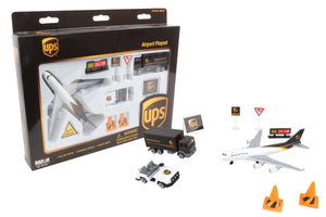 Daron UPS Airport Playset with Plane, UPS Truck and Airport Accessories