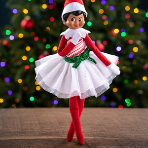 The Elf on the Shelf Claus Couture Set 6: Candy Cane Dress, Karate Kicks, Groovy Greetings Hoodie, Wonderland Onesie, Cocoa to Go, Rainbow Snow Pixie