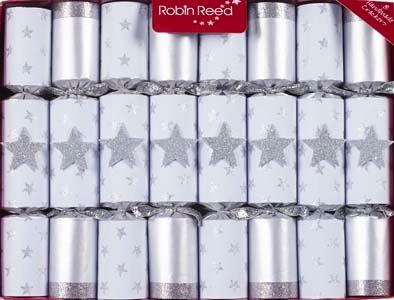 Robin Reed Silver Magic Stars Christmas Crackers, Set of 8 (10