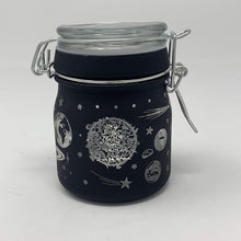 Load image into Gallery viewer, Airtight Glass Storage Jar: Black Frosted Galaxy - MEDIUM