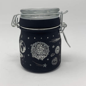 Airtight Glass Storage Jar: Black Frosted Galaxy - MEDIUM