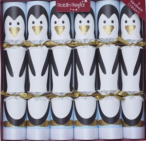 Robin Reed Racing Penguin Christmas Crackers, Set of 6 (13")