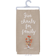 Load image into Gallery viewer, Primitives by Kathy Thanksgiving Kitchen Towel Set of 2 with Cotton Drawstring Bag