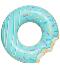 Load image into Gallery viewer, Inflatable 42&quot; Donut Ring Pool Floats, Set of 2 Pink and Blue Swimming Rings, Drawstring Storage Bag