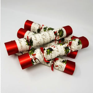 Robin Reed English Holiday Christmas Crackers, Pack of 6 x 12" - Bows and Berries