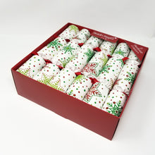 Load image into Gallery viewer, Robin Reed English Holiday Christmas Crackers, Pack of 12 - 10&quot; Multi Glitter Snowflake