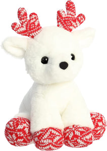Aurora Plush - Merry Reindeer - 11" White
