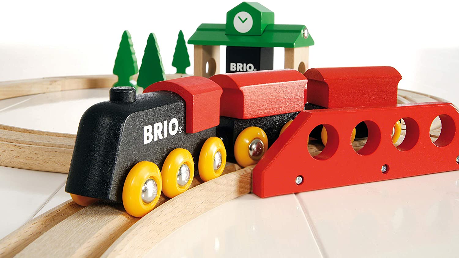 BRIO World Wooden Railway Train Set Rail & Road Loading Set by Brio
