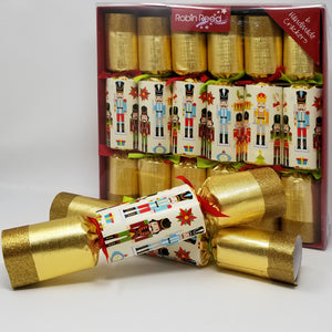 Robin Reed English Holiday Christmas Crackers, Pack of 6 x 12" Traditional Nutcracker
