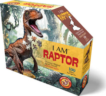 Load image into Gallery viewer, Madd Capp I AM RAPTOR Dinosaur-Shaped Jigsaw Puzzle, 100 Pieces