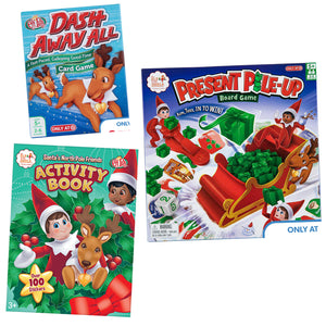 The Elf on the Shelf Activity Bundle of 3: Present Pile-Up Board Game, Dash Away All Card Game, and Santa's Activity Book