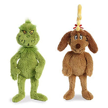 Load image into Gallery viewer, Aurora World Plush Bundle of 2, 18&quot; Grinch, and 18&quot; Max with Antler