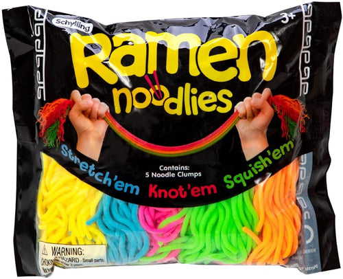 Schylling Ramen Noodlies Brightly Colored Stretchy Fidget Toy, Five Colors