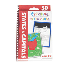Load image into Gallery viewer, States Capitals Learning Set Wipe-Clean Workbook Flash Card Set - Includes Zipper Storage Bag