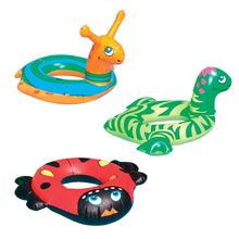 Load image into Gallery viewer, Swimline 24&quot; Animal Inflatable Swim Ring Set: Snail, Lady Bug &amp; Baby Dino Swimming Pool Child Floats