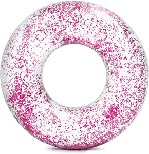 Intex Sand & Summer Sparkling Transparent Glitter Tubes Set of 2: Gold and Pink, with Drawstring Bag
