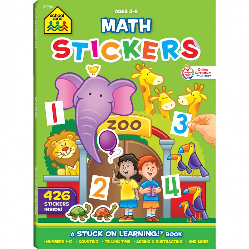 Math Stickers Workbook P-K Ages 4-6