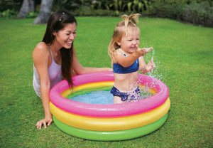 Intex Inflatable Set: Baby Pool, 4 Beach Themed Puff n Play Floating Water Toys, and Drawstring Bag