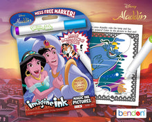 Load image into Gallery viewer, Disney Aladdin Imagine Ink Magic Ink Coloring Activity Book with Mess-Free Marker