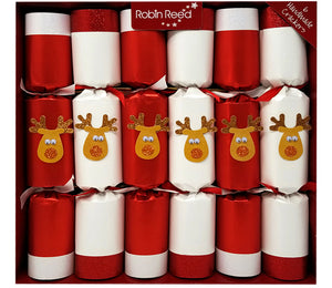 Robin Reed Racing Glitter Reindeer Christmas Crackers, Set of 6 (13")