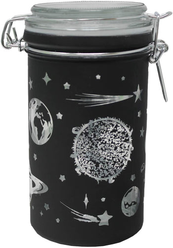Airtight Glass Storage Jar: Black Frosted Galaxy - LARGE