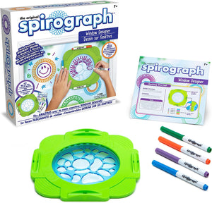 Spirograph Window Designer Art and Craft Kit for Kids Design on Windows and Mirrors Easy-to-Clean No Slip Design Ages 7+