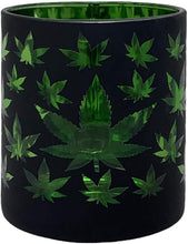Load image into Gallery viewer, Glass Coffee Mug, 16oz: Frosted Black with Green Leaf