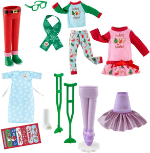 The Elf on the Shelf Claus Couture 2021 Complete Set of 5: Magifreez Tiny Tiding Tutu & Holiday Hipster, Yummy Cooke Nightgown & PJs, Elf Care Kit and Exclusive Joy Bag