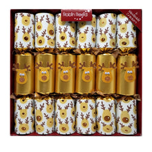 Load image into Gallery viewer, Robin Reed English Holiday Christmas Crackers, Set of 6 (13&quot;) - Gold Racing Reindeer