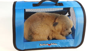 Perfect Petzzz Blue Tote For Plush Breathing Pets with Dog Food, Treats, and Chew Toy