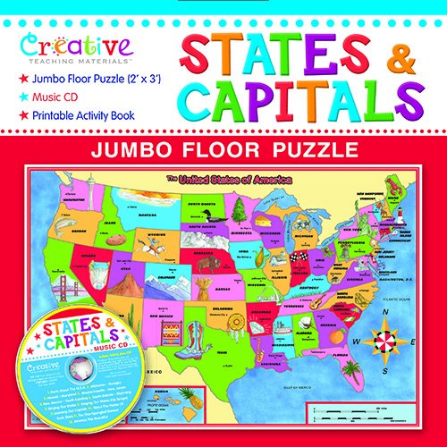 States & Capitals Jumbo Floor Puzzle with CD