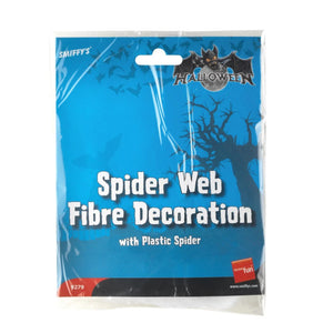 Smiffys Spider Web Halloween Decoration with Plastic Spiders, Large
