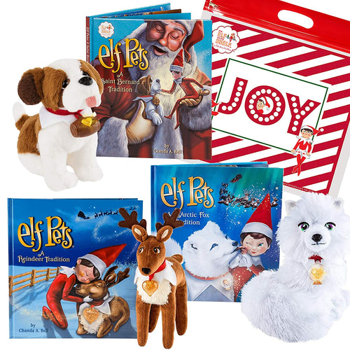 The Elf on the Shelf Elf Pets Traditions Complete Set: Saint Bernard, Arctic Fox, Reindeer & Joy Bag