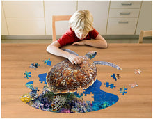 Load image into Gallery viewer, Madd Capp Puzzles Jr. - I AM Lil’ SEA TURTLE - Animal-Shaped Jigsaw Puzzle, 100 Pieces