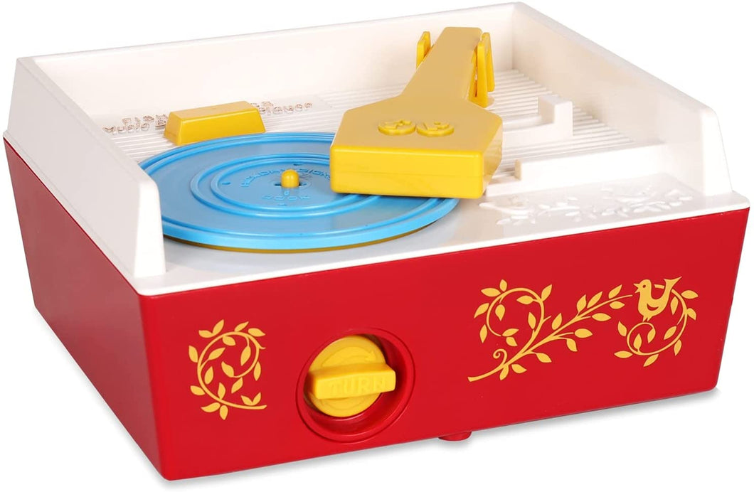 Schylling Fisher Price Classic Toys - Retro Music Box Record Player Blue, Yellow, White