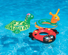 Load image into Gallery viewer, Swimline 24&quot; Animal Inflatable Swim Ring Set: Snail, Lady Bug &amp; Baby Dino Swimming Pool Child Floats