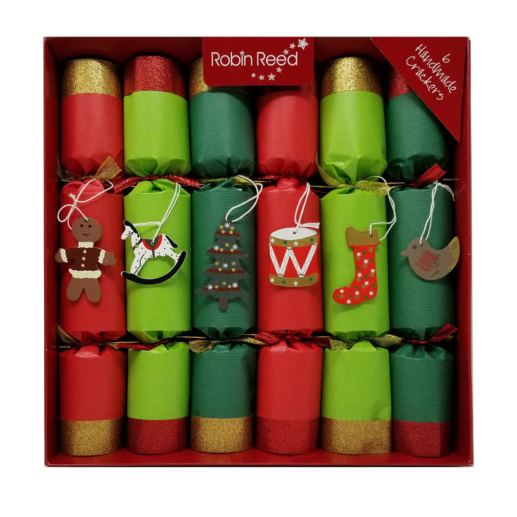 Robin Reed English Holiday Christmas Classic Crackers, Pack of 6 x 12