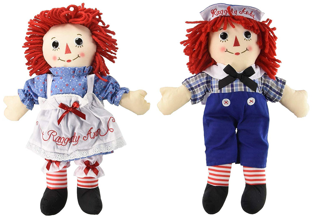 Aurora Bundle of 2 Dolls - Large 16'' Classic Raggedy Ann and Raggedy Andy