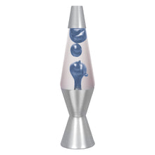 Load image into Gallery viewer, Schylling Lava Lamp 14.5&quot; Metallic Blue Lava with Matching Aluminum Base Clear Liquid