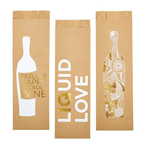 Santa Barbara Design Studio Paper Wine Bags, Assorted Pack of 6
