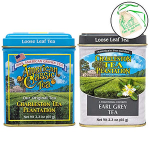 Charleston Tea Garden Loose Leaf Black Tea Set 2: American Classic Black & Earl Grey 2.3 oz
