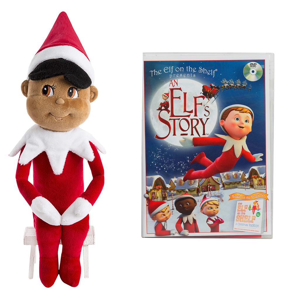 Elf on the Shelf Boy Plushee Pal Dark with An Elf Story DVD