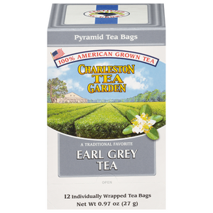 Charleston Tea Garden Earl Grey Tea Individually Wrapped Pyramids 12 Counts