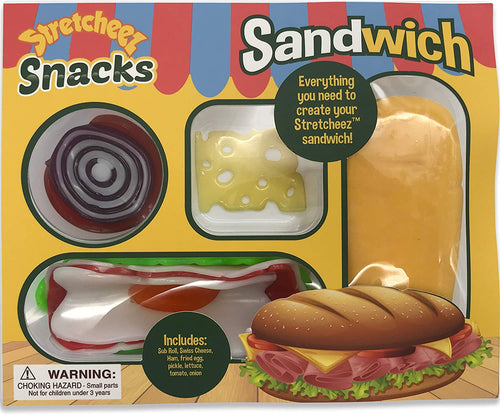 Thin Air Brands Stretcheez Snack Pack Sandwich - Play Food - Stretchy Pretend Food & Toppings