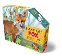 Load image into Gallery viewer, Madd Capp Puzzles Jr. - I AM LiL&#39; FOX Animal-Shaped Jigsaw Puzzle, 100 Pieces