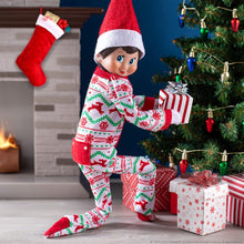 Load image into Gallery viewer, The Elf on the Shelf Claus Couture Set 6: Candy Cane Dress, Karate Kicks, Groovy Greetings Hoodie, Wonderland Onesie, Cocoa to Go, Rainbow Snow Pixie